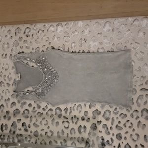 Daytrip gray wash bling tank top. Small